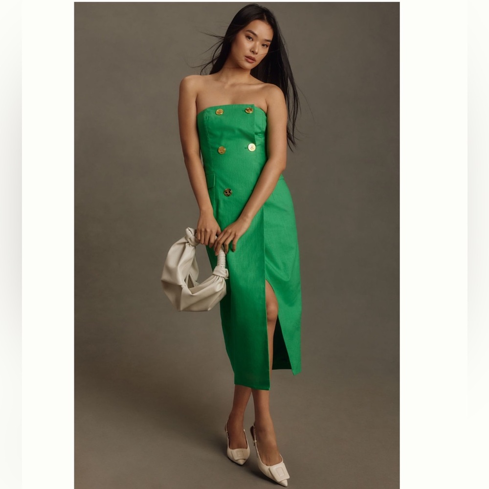 Anthropologie Mare Mare Strapless Trench Midi Dress XXS Petite